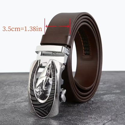 New Arrival: Street-Style Square Automatic-Buckle Belt for Young Men — Featuring a Handsome Leopard Motif and Gold Buckle. A Luxurious, Distinctive, and Versatile Accessory for the Modern Gentleman—Perfect for Jeans and an Ideal Valentine's Day Gift.