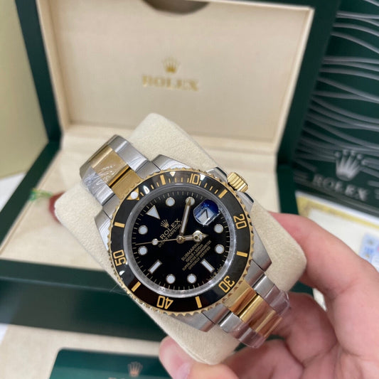 RX Submariner Black Dial with Gold Dial, a classic men's automatic mechanical watch in two gold dials.